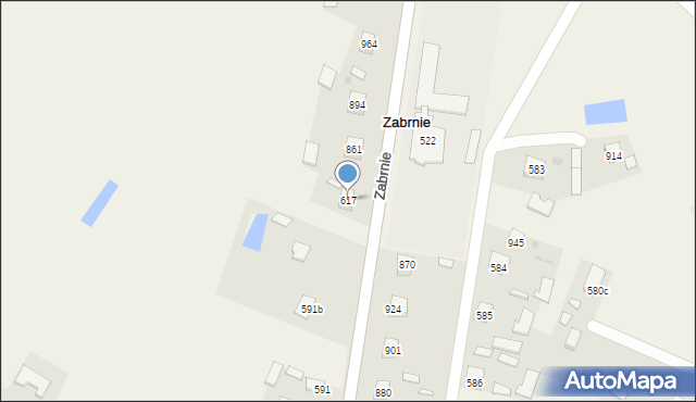 Zabrnie, Zabrnie Górne, 617, mapa Zabrnie