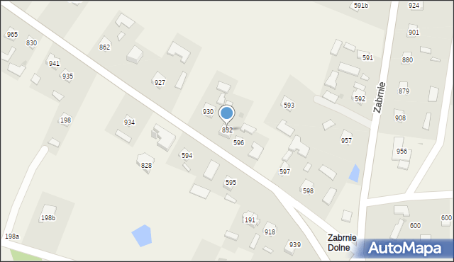 Zabrnie, Zabrnie Górne, 832, mapa Zabrnie