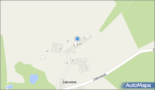 Zabrodzie, Zabrodzie, 9, mapa Zabrodzie