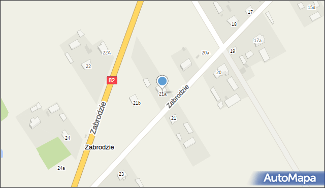 Zabrodzie, Zabrodzie, 21a, mapa Zabrodzie