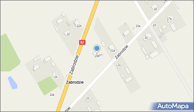 Zabrodzie, Zabrodzie, 21b, mapa Zabrodzie