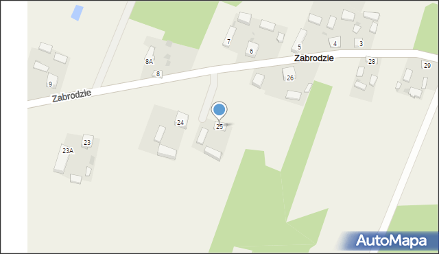 Zabrodzie, Zabrodzie, 25, mapa Zabrodzie