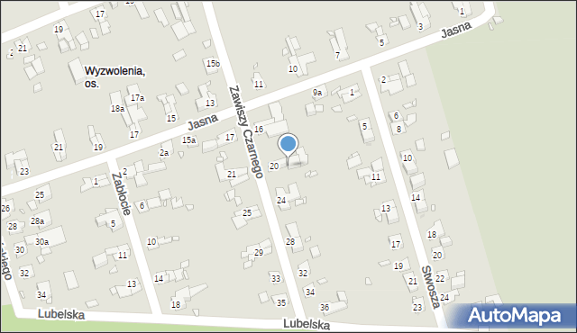 Zabrze, Zawiszy Czarnego, 22a, mapa Zabrza