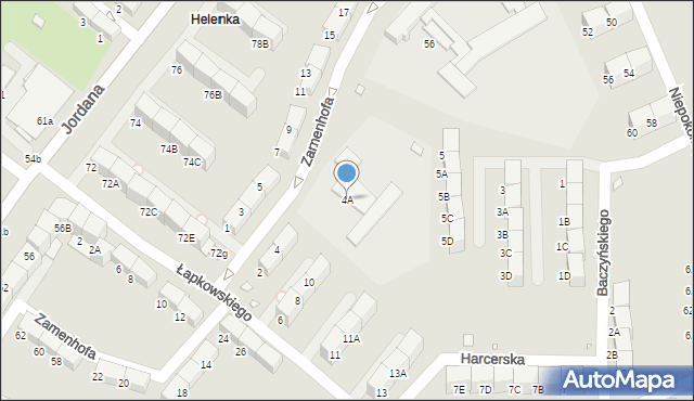 Zabrze, Zamenhofa Ludwika, dr., 4A, mapa Zabrza