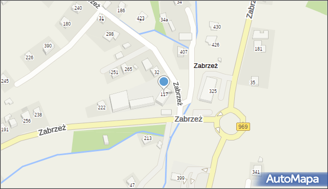 Zabrzeż, Zabrzeż, 117, mapa Zabrzeż