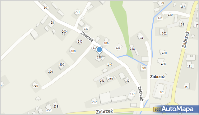 Zabrzeż, Zabrzeż, 298, mapa Zabrzeż