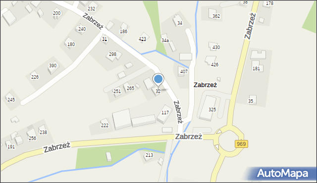 Zabrzeż, Zabrzeż, 32, mapa Zabrzeż