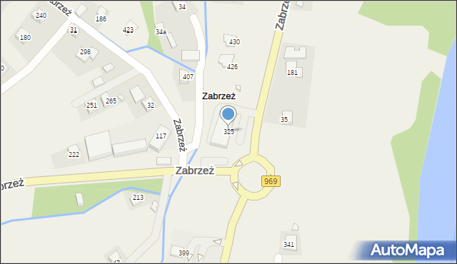 Zabrzeż, Zabrzeż, 325, mapa Zabrzeż