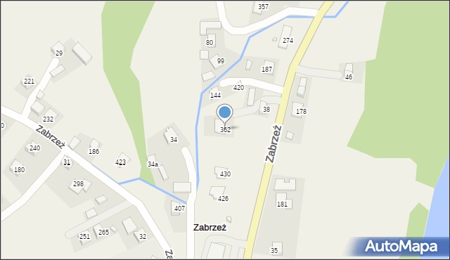 Zabrzeż, Zabrzeż, 362, mapa Zabrzeż