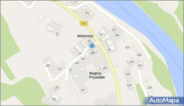 Zabrzeż, Zabrzeż, 409, mapa Zabrzeż