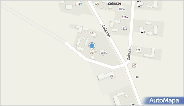 Zaburze, Zaburze, 103, mapa Zaburze