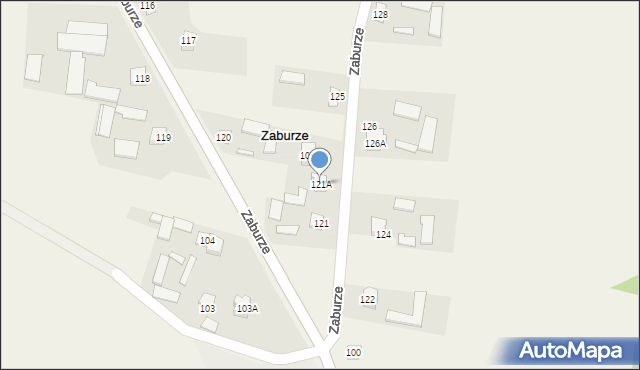 Zaburze, Zaburze, 121A, mapa Zaburze