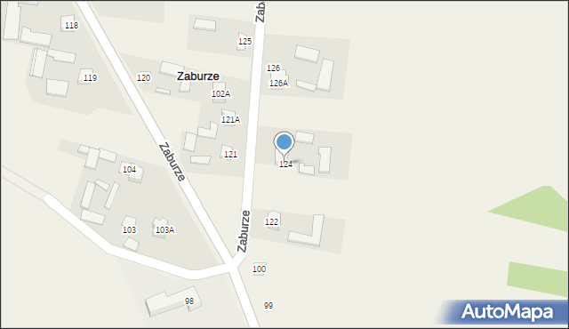 Zaburze, Zaburze, 124, mapa Zaburze