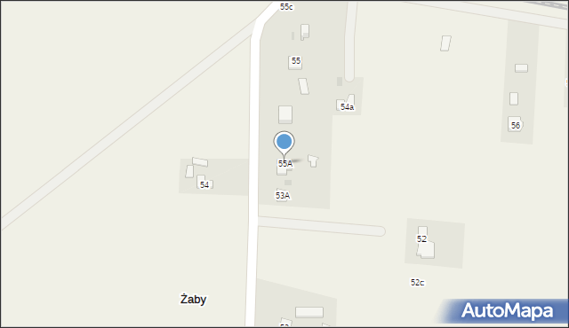 Żaby, Żaby, 55A, mapa Żaby