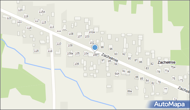 Zachełmie, Zachełmie, 100, mapa Zachełmie