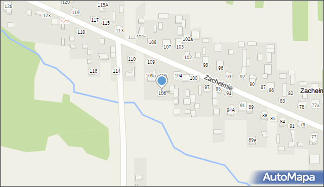 Zachełmie, Zachełmie, 106, mapa Zachełmie