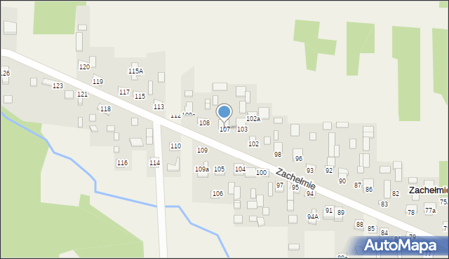 Zachełmie, Zachełmie, 107, mapa Zachełmie