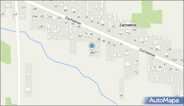 Zachełmie, Zachełmie, 89a, mapa Zachełmie