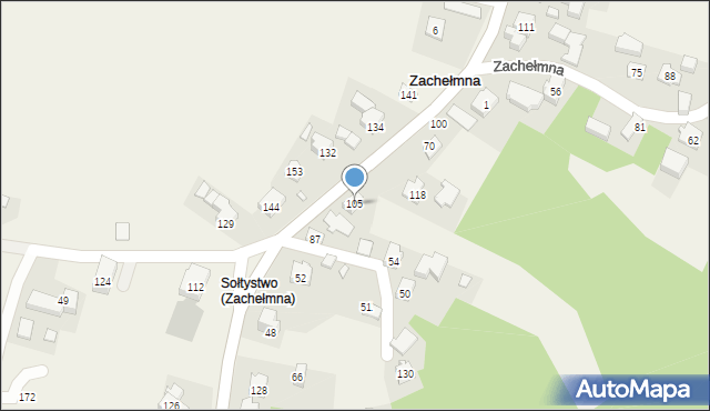 Zachełmna, Zachełmna, 105, mapa Zachełmna