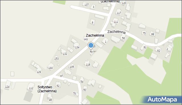 Zachełmna, Zachełmna, 70, mapa Zachełmna