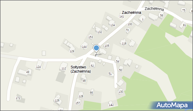 Zachełmna, Zachełmna, 87, mapa Zachełmna