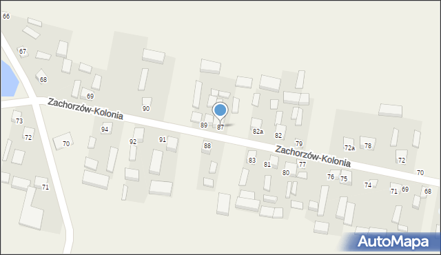 Zachorzów-Kolonia, Zachorzów-Kolonia, 87, mapa Zachorzów-Kolonia
