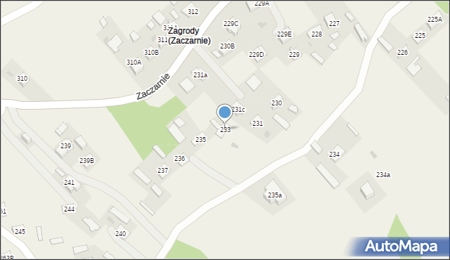 Zaczarnie, Zaczarnie, 233, mapa Zaczarnie