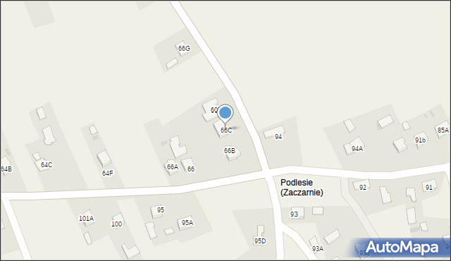 Zaczarnie, Zaczarnie, 66C, mapa Zaczarnie