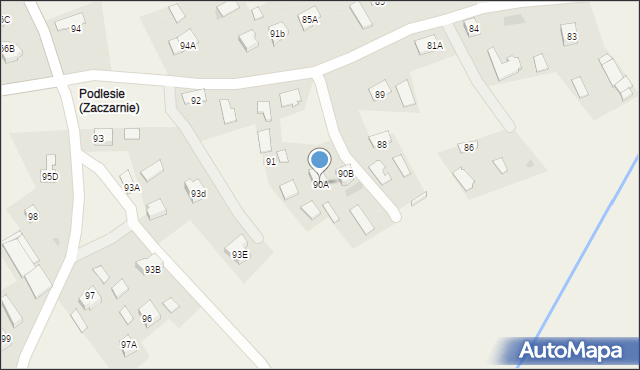 Zaczarnie, Zaczarnie, 90A, mapa Zaczarnie