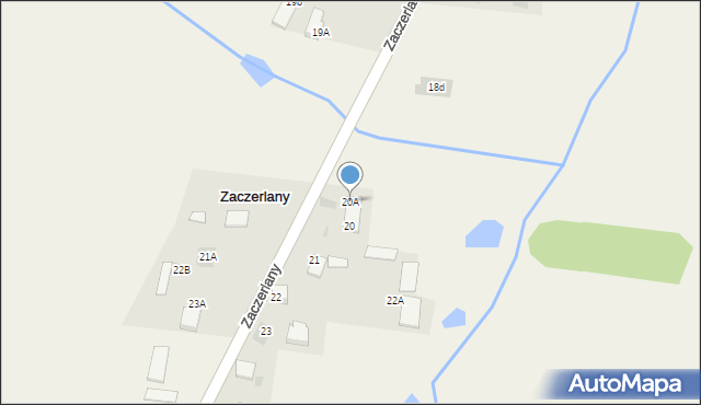 Zaczerlany, Zaczerlany, 20A, mapa Zaczerlany