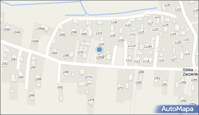 Zaczernie, Zaczernie, 1101a, mapa Zaczernie