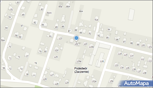 Zaczernie, Zaczernie, 121, mapa Zaczernie