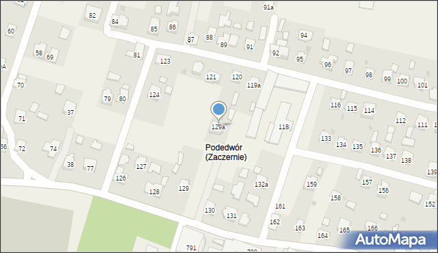 Zaczernie, Zaczernie, 129a, mapa Zaczernie