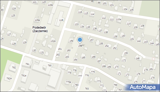Zaczernie, Zaczernie, 158, mapa Zaczernie