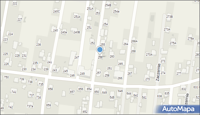 Zaczernie, Zaczernie, 256, mapa Zaczernie