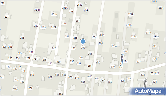 Zaczernie, Zaczernie, 260, mapa Zaczernie