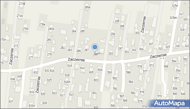 Zaczernie, Zaczernie, 288, mapa Zaczernie