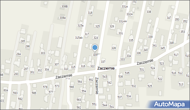 Zaczernie, Zaczernie, 323, mapa Zaczernie