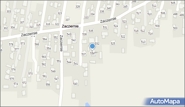 Zaczernie, Zaczernie, 534, mapa Zaczernie