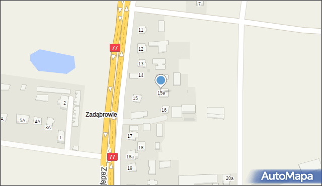 Zadąbrowie, Zadąbrowie, 15a, mapa Zadąbrowie