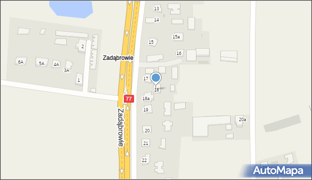 Zadąbrowie, Zadąbrowie, 18, mapa Zadąbrowie