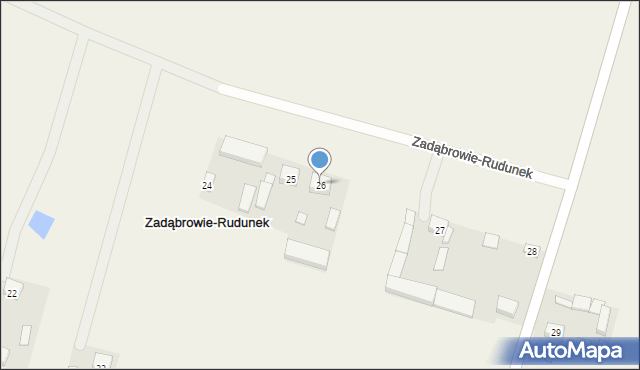 Zadąbrowie-Rudunek, Zadąbrowie-Rudunek, 26, mapa Zadąbrowie-Rudunek