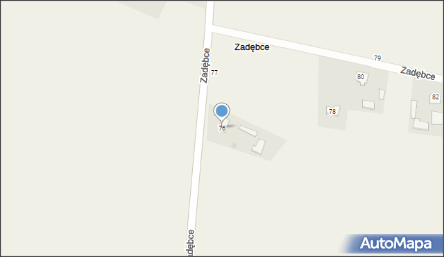 Zadębce, Zadębce, 76, mapa Zadębce