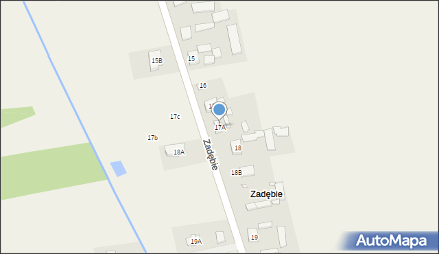 Zadębie, Zadębie, 17A, mapa Zadębie