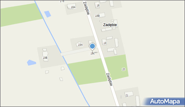 Zadębie, Zadębie, 19c, mapa Zadębie