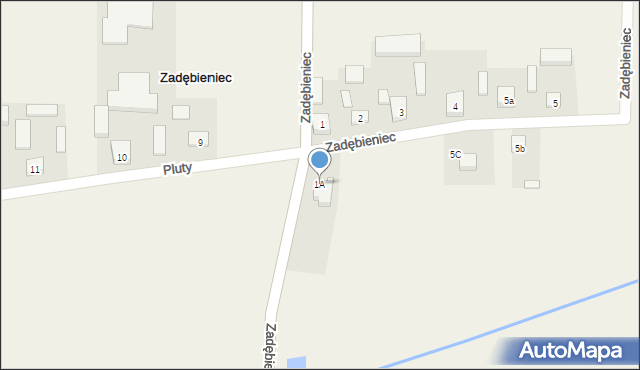 Zadębieniec, Zadębieniec, 1A, mapa Zadębieniec