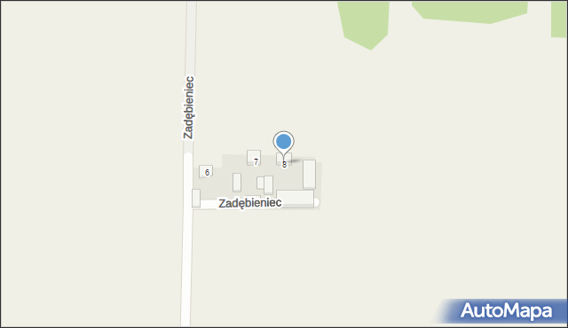 Zadębieniec, Zadębieniec, 8, mapa Zadębieniec