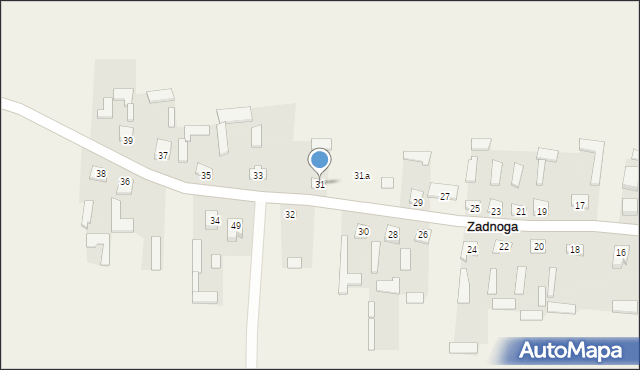 Zadnoga, Zadnoga, 31, mapa Zadnoga