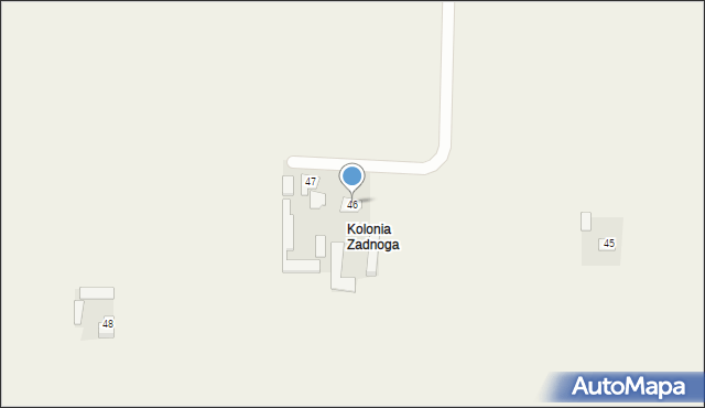 Zadnoga, Zadnoga, 46, mapa Zadnoga