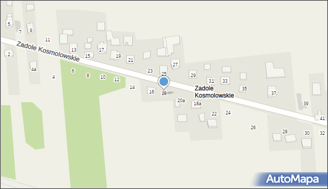 Zadole Kosmolowskie, Zadole Kosmolowskie, 18, mapa Zadole Kosmolowskie